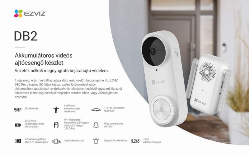 Ezviz DB2 Pro wifi ajtócsengő