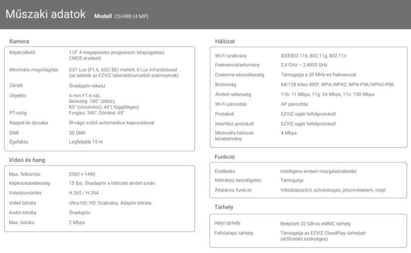 Ezviz HB8 2K Akkumulátoros Wifi IP kamera