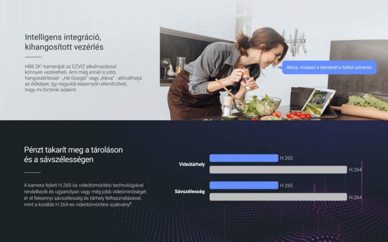 Ezviz HB8 2K Akkumulátoros Wifi IP kamera + napelem